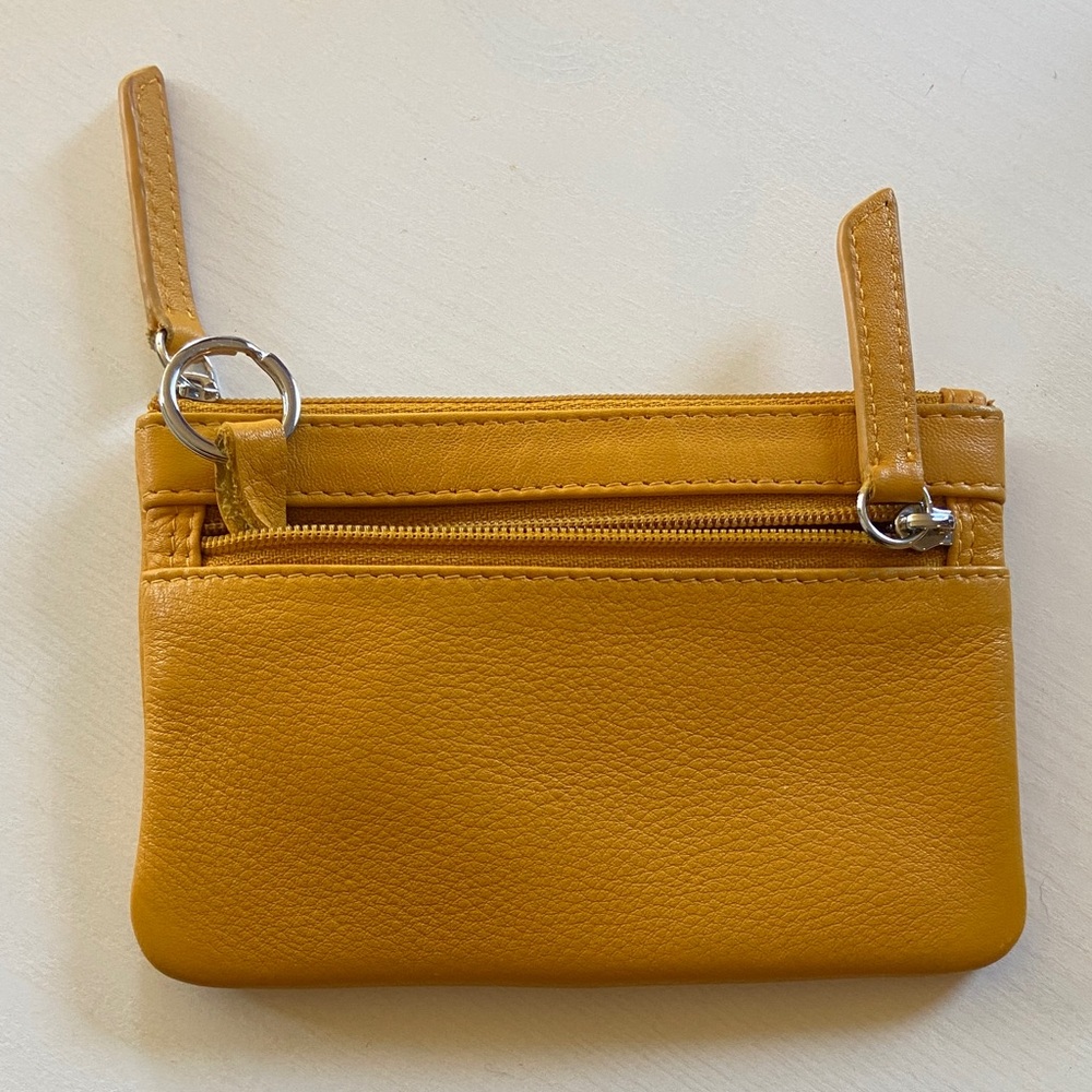 Yellow Leather Women's Mini Clutch - Picture 2 of 4